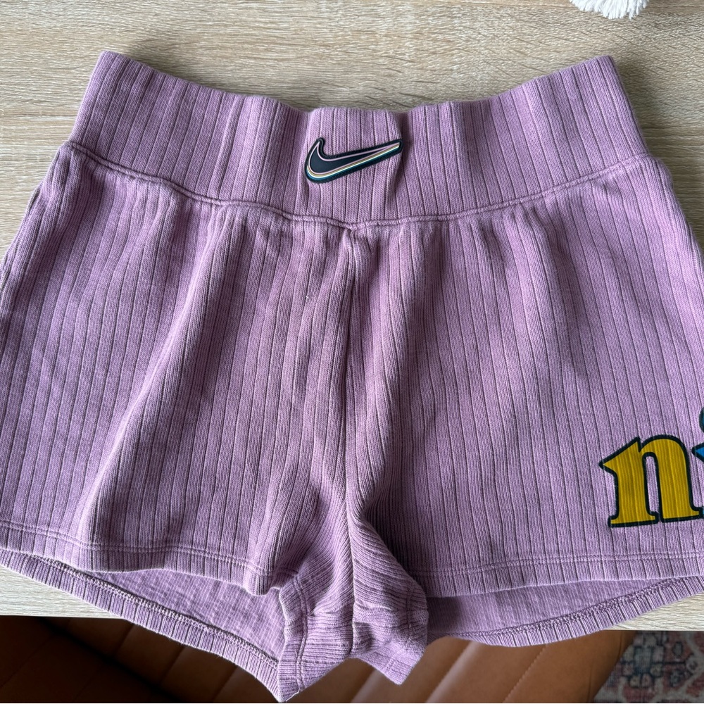 Nike Purple Athletic Shorts with Ribbed Texture